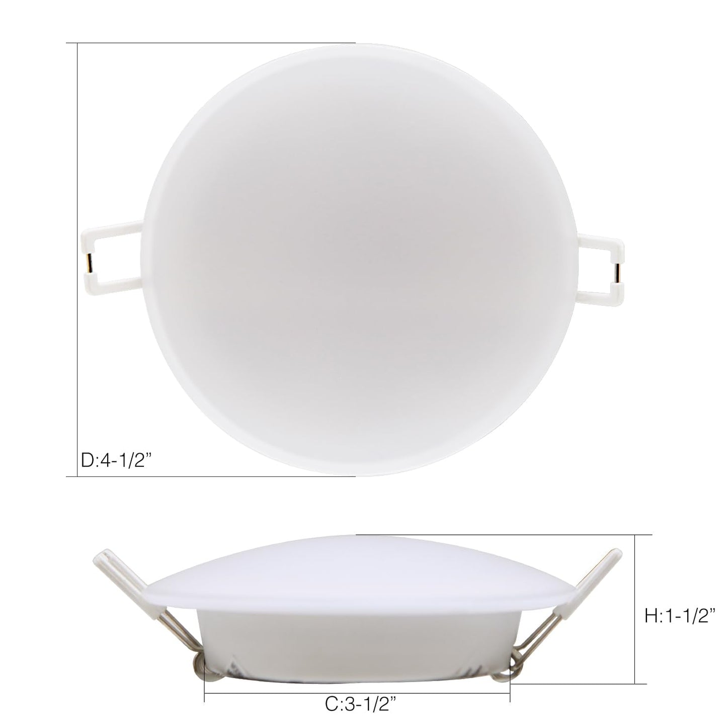 Homdec RV LED Recessed Down Light, 4.5 Inch, 12V Puck Light, Metal, 3500K Warm White, Model RVR4HN-34,